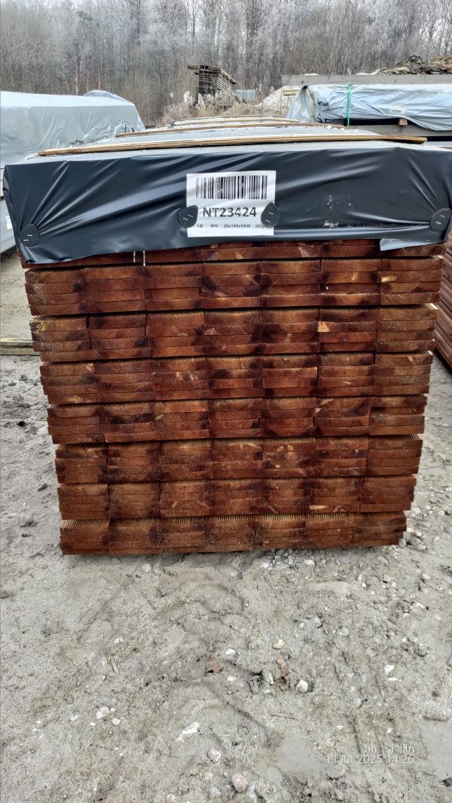 Sosnowa deska tarasowa  kl AB impregnowana ciśniniowo