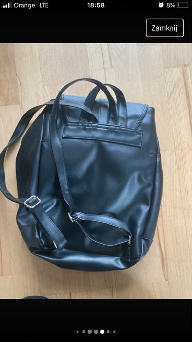 Czarny plecak imitacja skory vintage