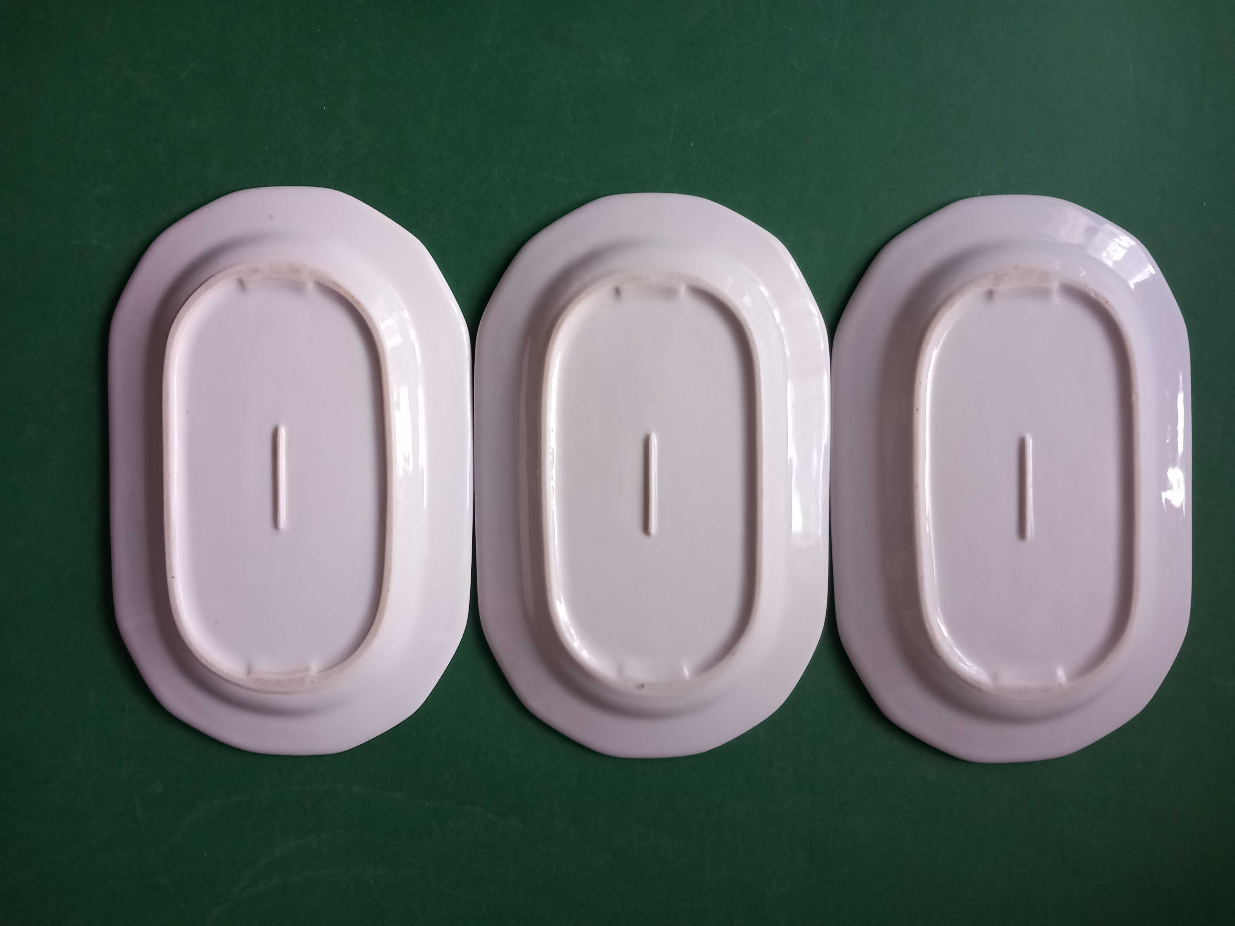 Małe półmiski biały porcelit Talerze podłużne 23,5x15x2 cm -3 szt.