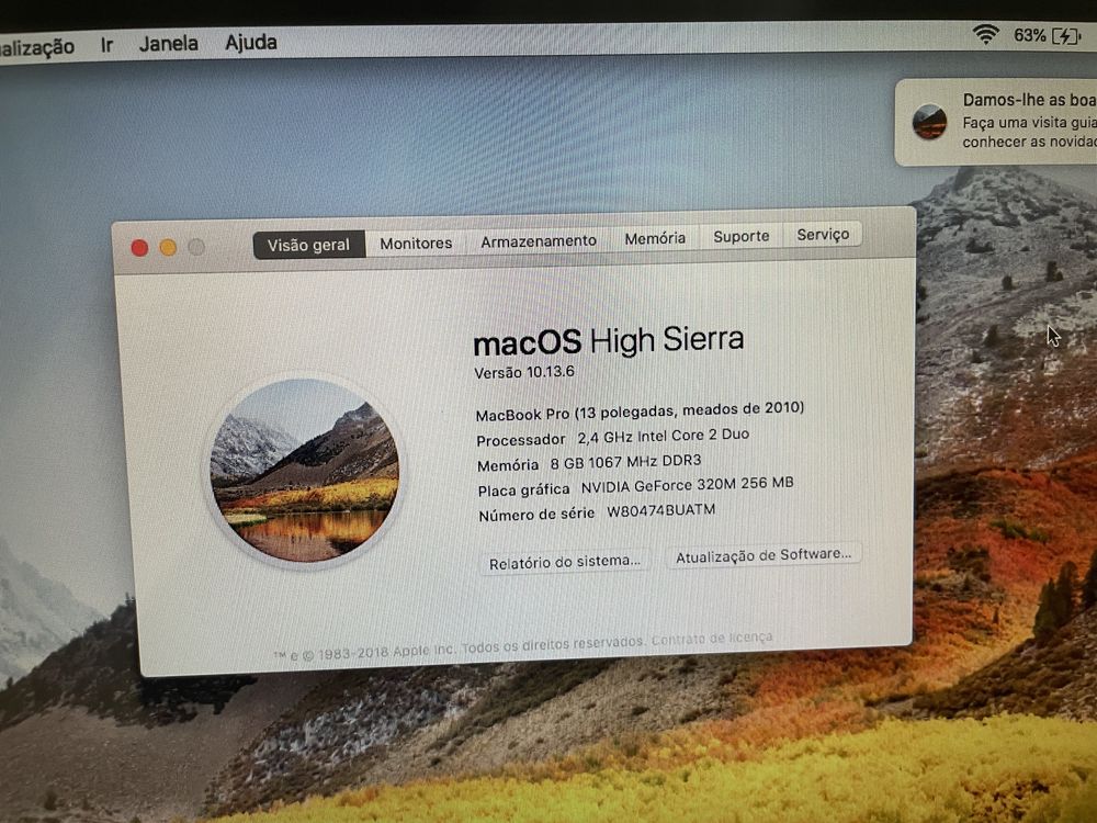Macbook pro 1278 2,4gH 8gb 256MB