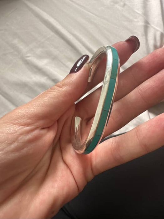 браслет Оригінал з сертефікатом Kingman Turquoise Inlay Bracelet,