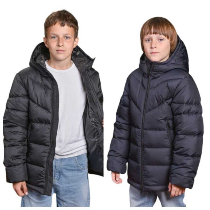 Трендовий зимовий теплий пуховик для хлопців р.36–48 на рости 128–170
