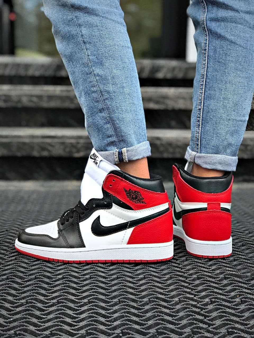 Jordan 1 High Black Red White Futro! R.38 Super cena! Ostatni rozmiar!