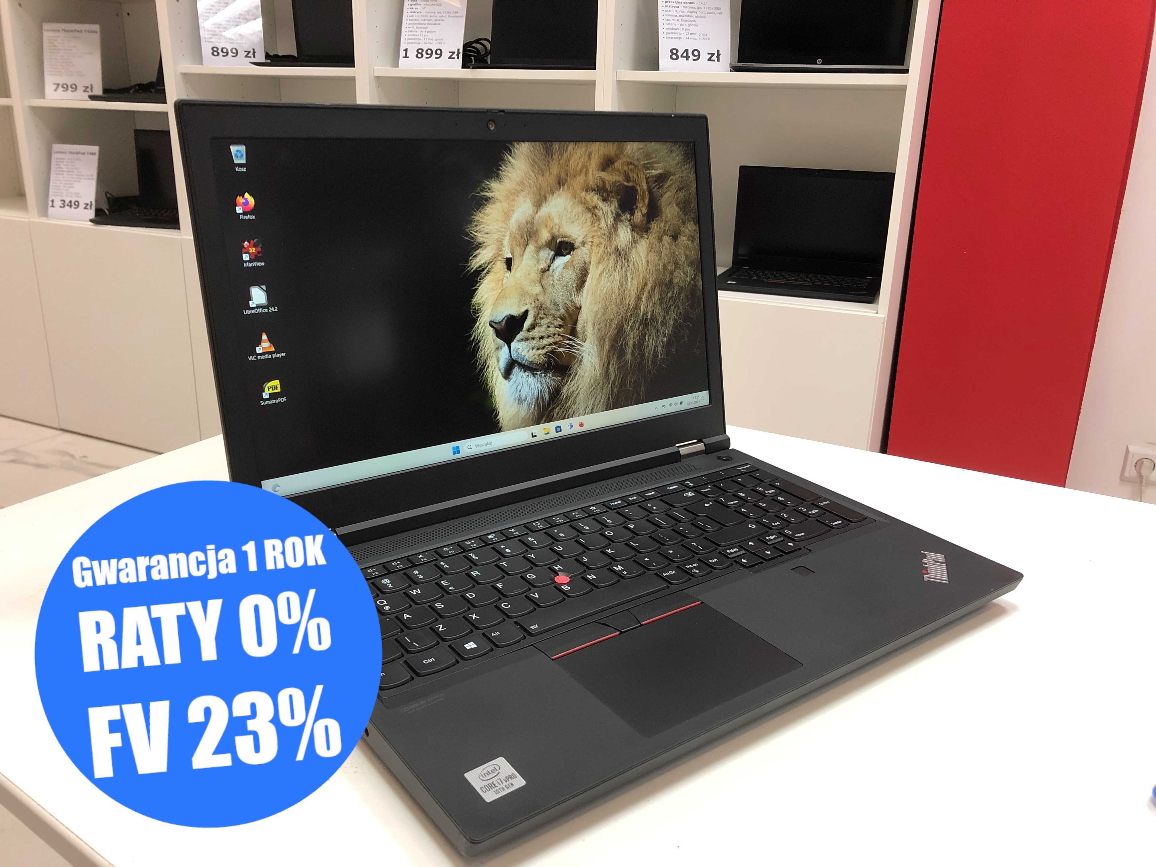 Profesjonalny Lenovo ThinkPad P15 G1 i5-10gen 32GB 512 SSD nVidia