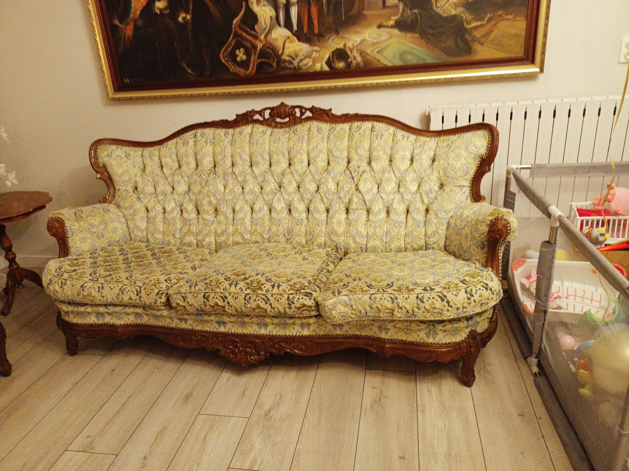 Sofa stylowa Ludwik i dwa fotele