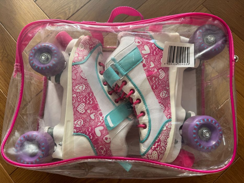 Crivit wrotki dziecięce dziewczęce białe różowe 35/36