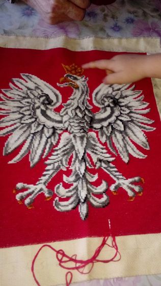 Godło Polski haft krzyżykowy