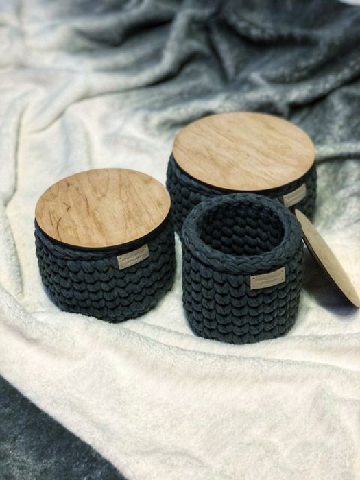 Корзинки из трикотажной пряжи