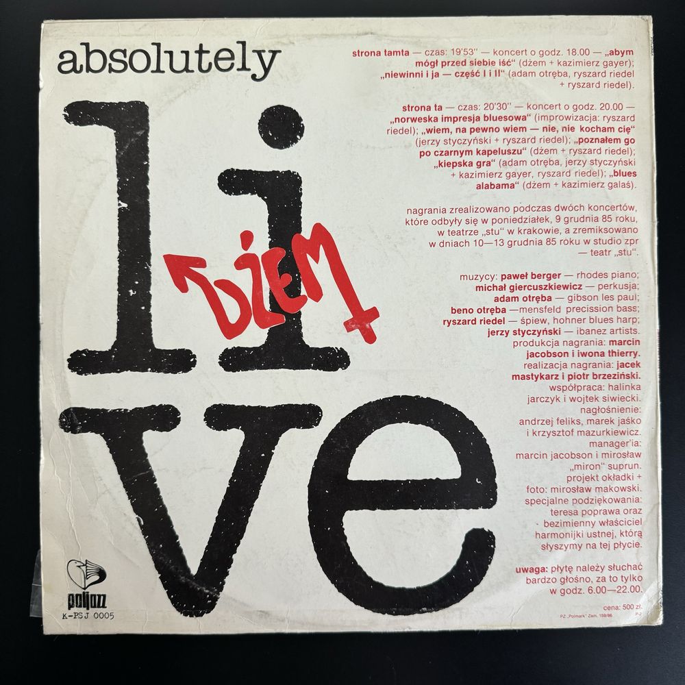 Dżem - Absolutely Live (1985) Winyl