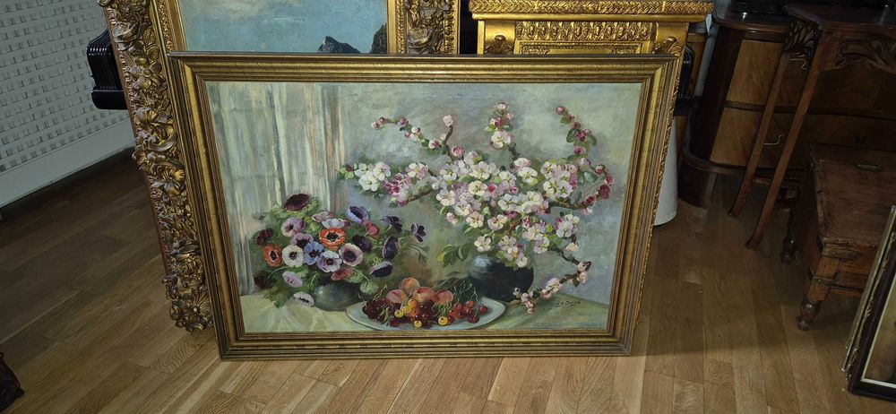 Aukcyjny obraz kwiaty w wazonie Impresjonizm Ingeborg Benthine Debois