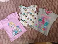 Koszulki dla dziewczynki r. 104-110 zestaw 3szt.