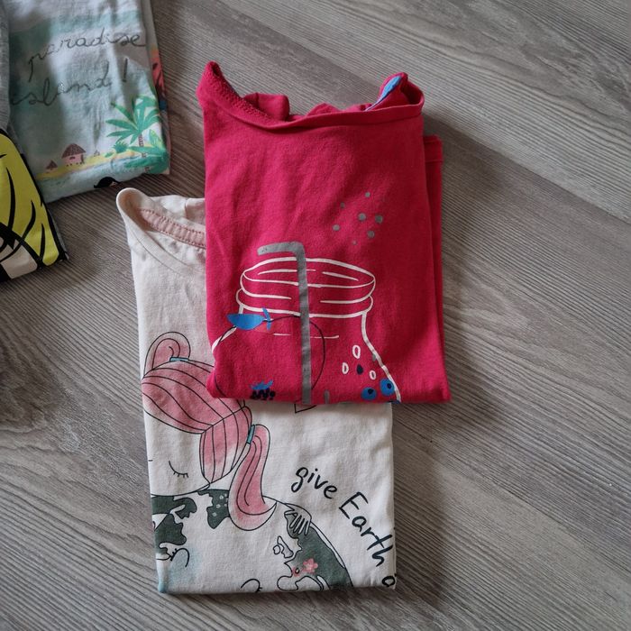 5 par koszulek z krótkim rękawem dla dziewczynki 116-122