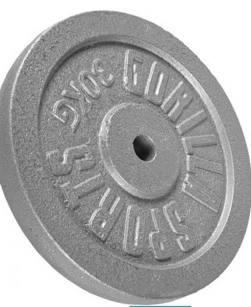 Obciążenie żeliwne 30 kg, srebrne 30mm