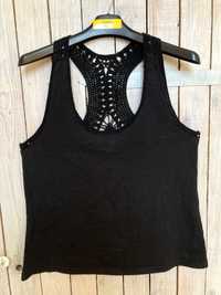 New Look Inspire - Czarna koszulka Damska 48, ramiączka, haft