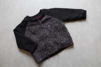 Sweterek 68 dzianina boucle zapinany wyprawka dla maluszka baranek