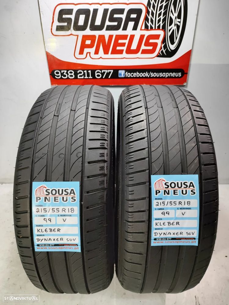 2 pneus semi novos 215-55r18 kleber - oferta dos portes