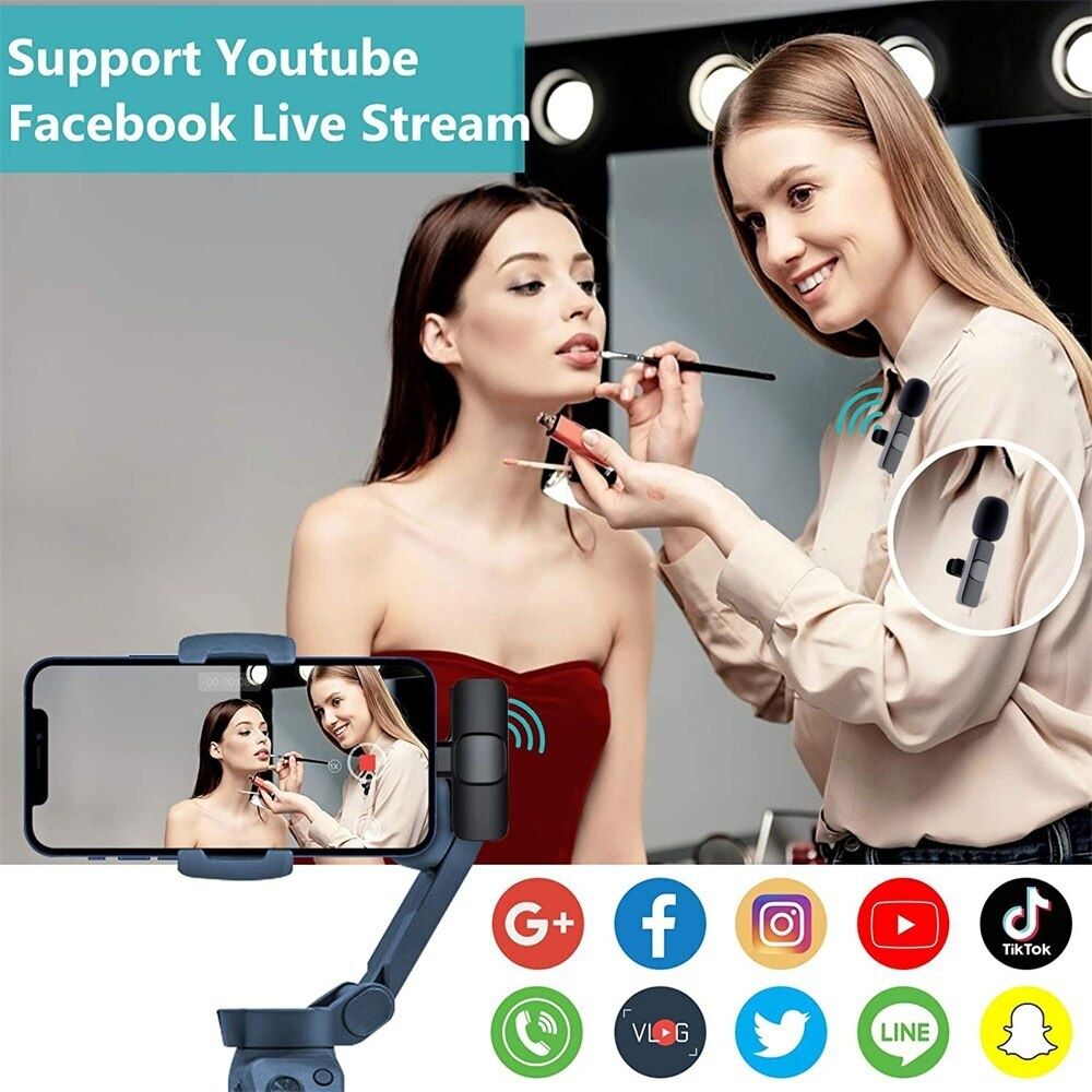 Микрофон беспроводной 2шт. К9, iOS разъем, петличный ,стрим, блогер