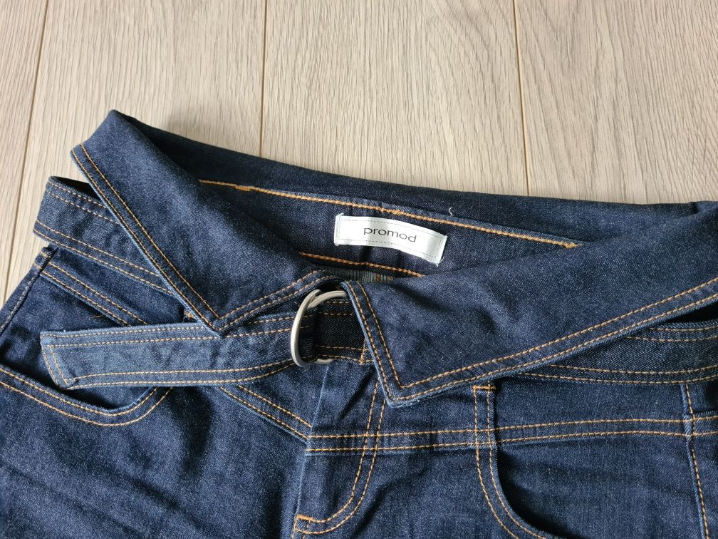 Spodnie jeansy Promod rozmiar 36 z wywiniętym pasem