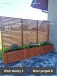 Donica z pergolą drewniana meble ogrodowe z drewna pergola