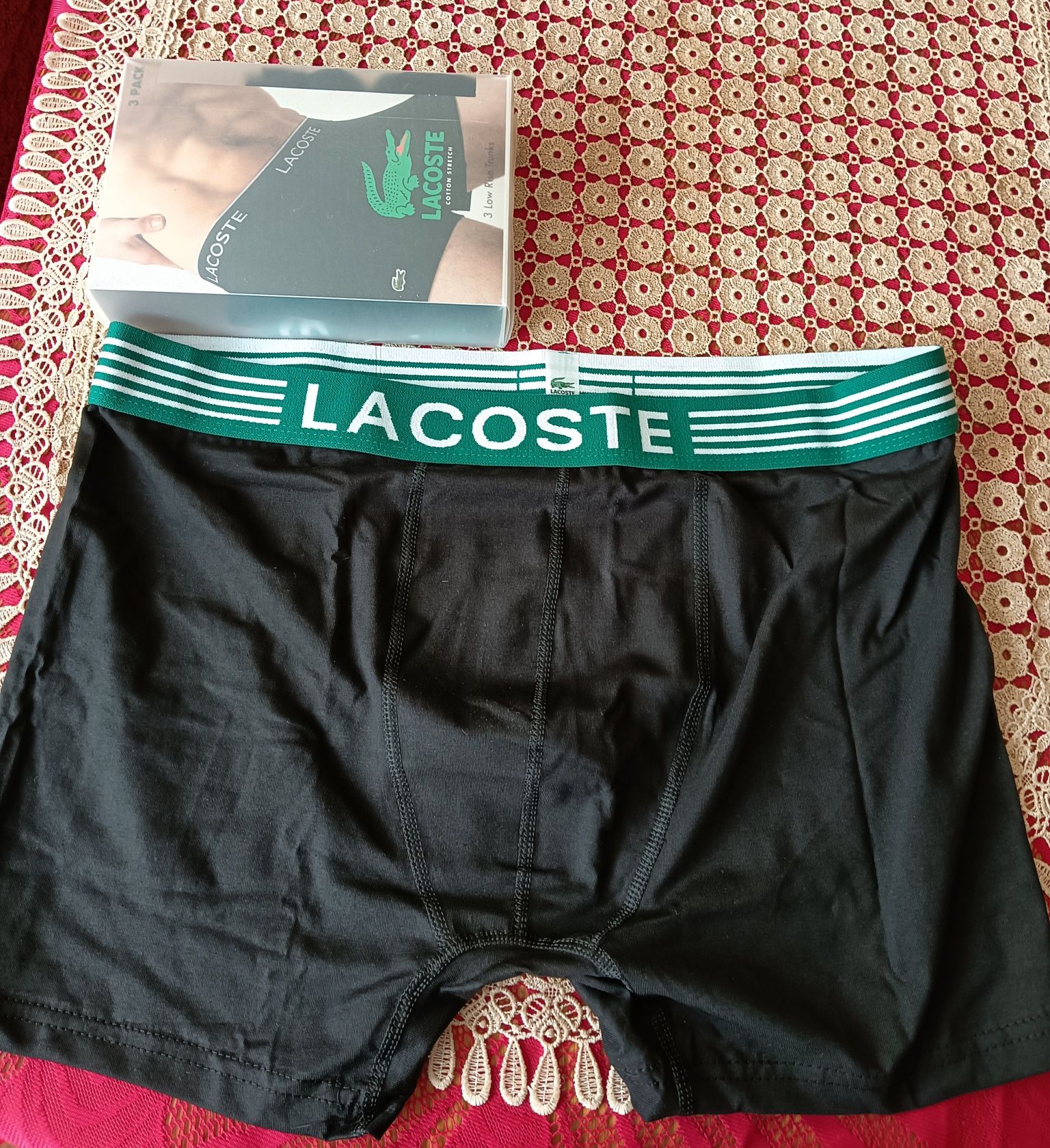 Bokserki męskie Lacoste XL 3pak czarne