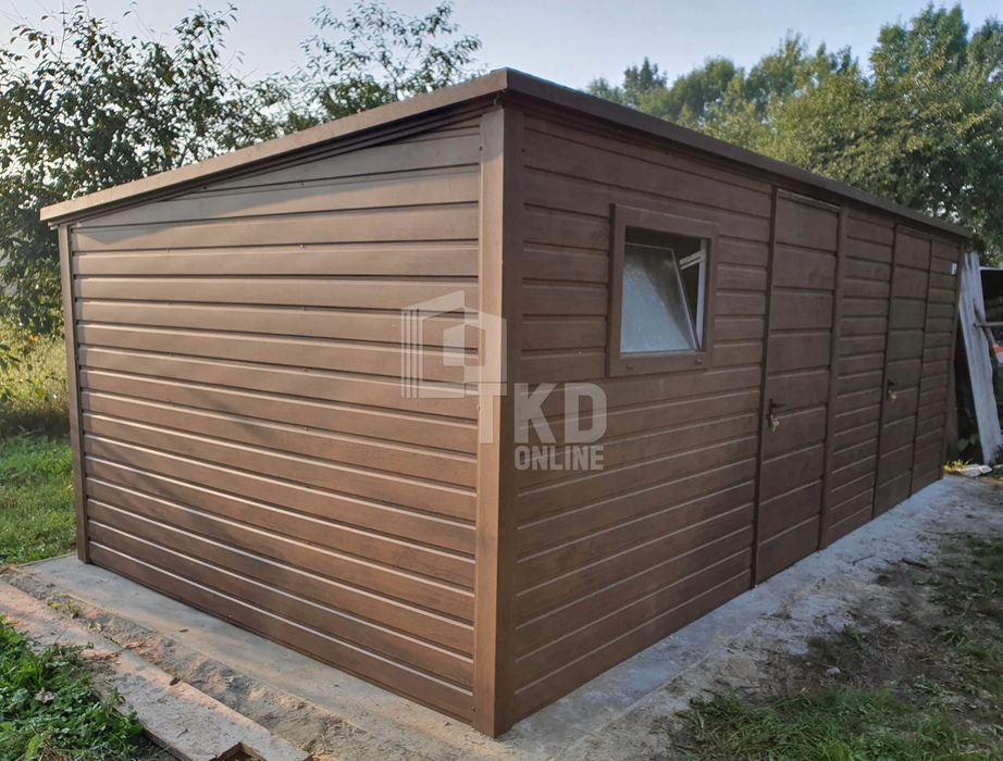 Domek Ogrodowy Schowek 6X3 Okno - 2X Drzwi - Ciemny Orzech  Tkd79