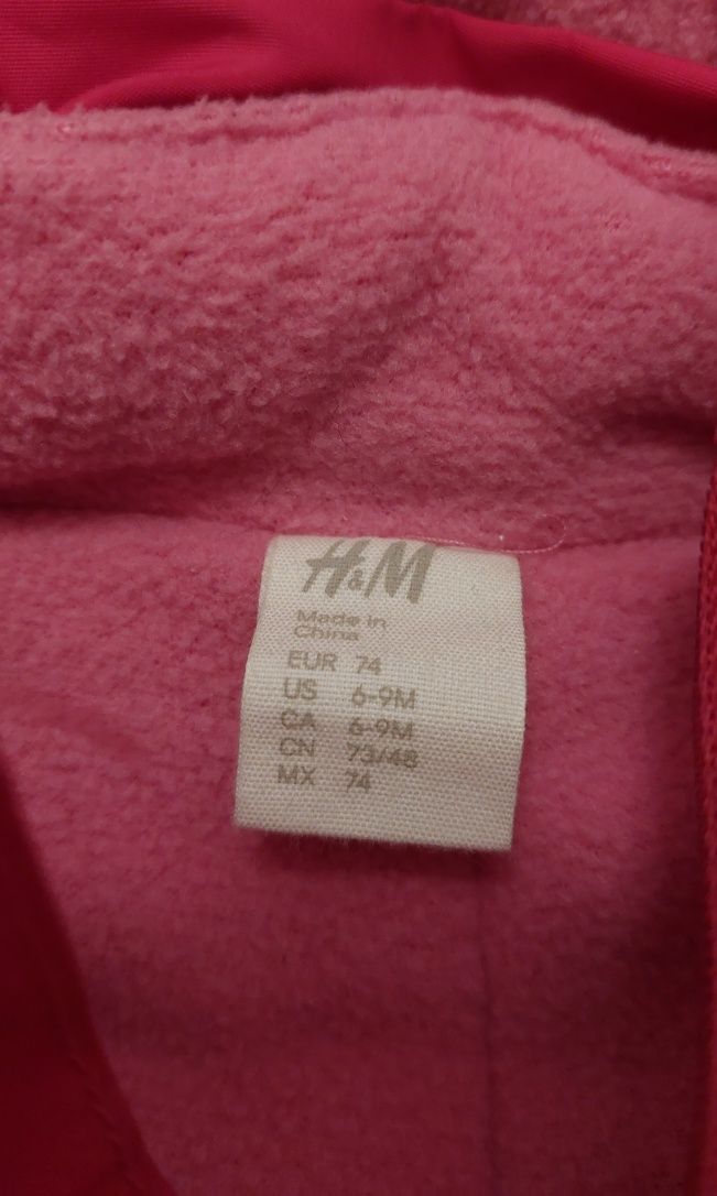 Różowy kombinezon zimowy H&M r 74