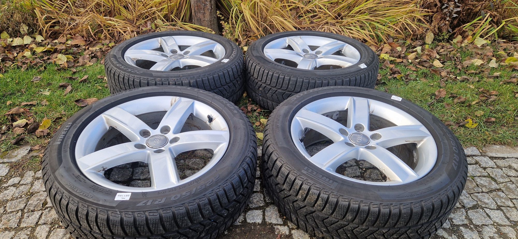 Oryginalne felgi Audi 17 5x112 Opony Pirelli Sottozero 225/50/17 zima