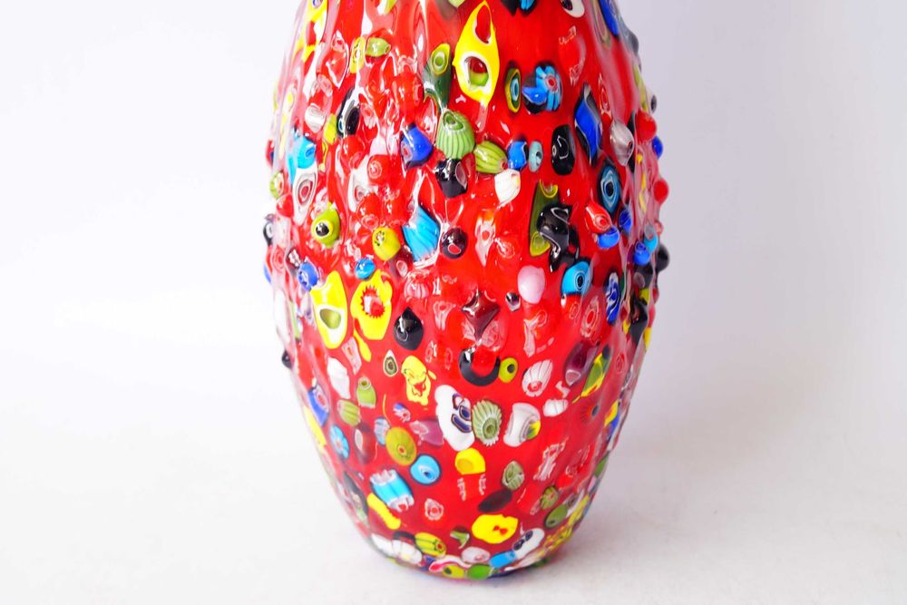 Szkło Murano style wazon 3D cały wypukły design piękny