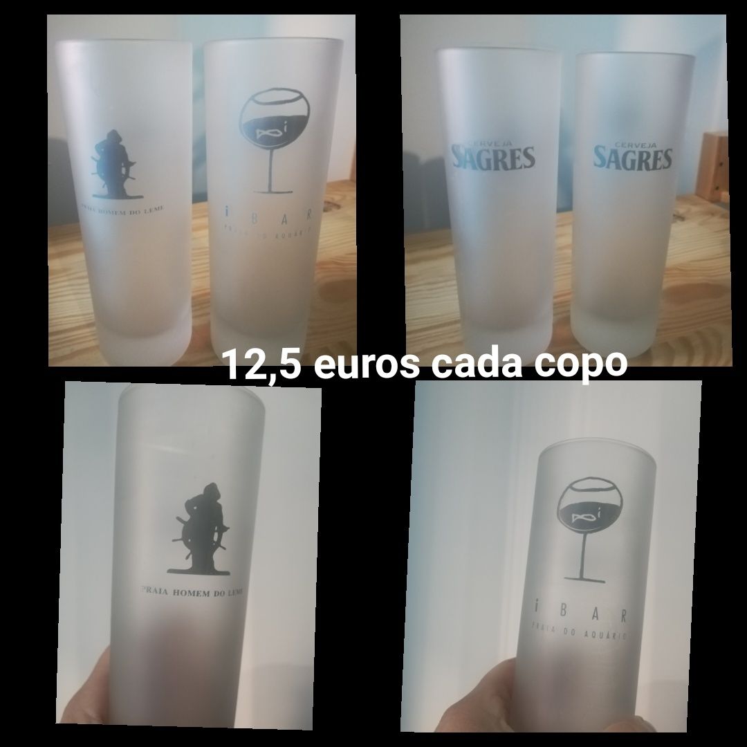 Copos e canecas cerveja Sagres, Super Bock, Tagus, Marina, Lusitana