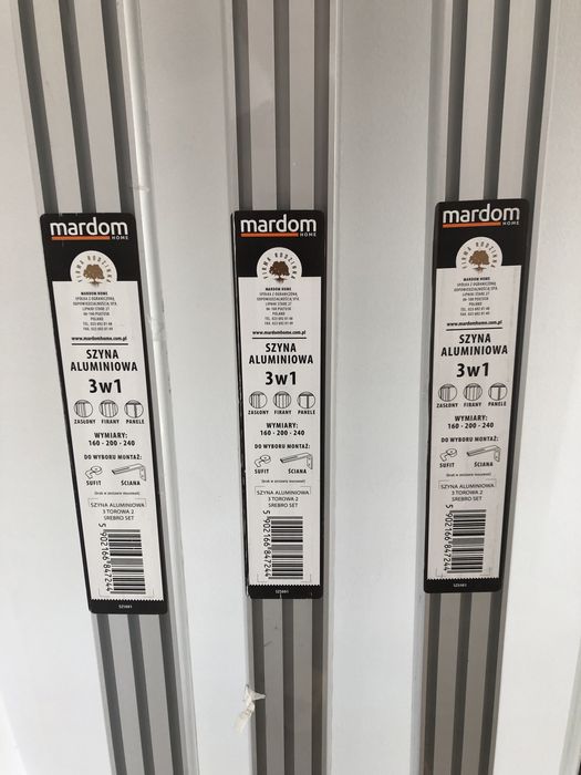 Szyny aluminiowe 3 /2 torowa 1 x 2m i 1x 2.4m calosc