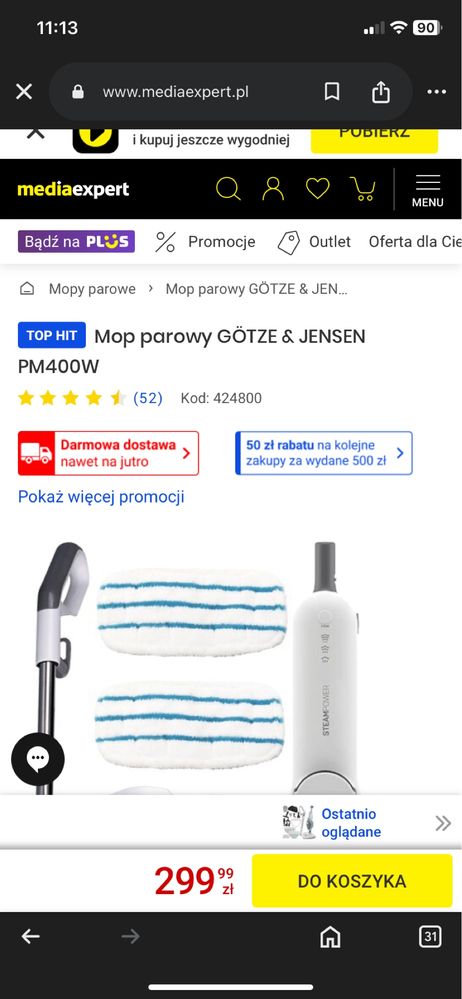 Mop parowy götze & jensen PM 400W
