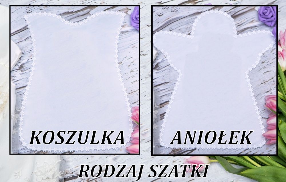 Szatka do chrztu ze zdjęciem ANIOŁ KOSZULKA T