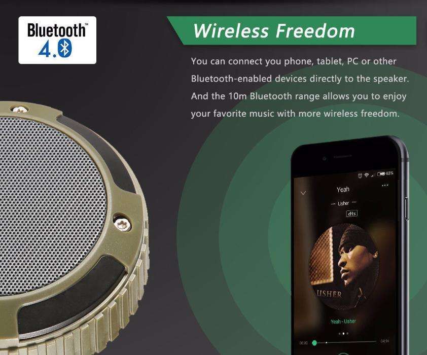 MindKoo MK-062 Coluna Bluetooth 5W Stereo Sound Waterproof