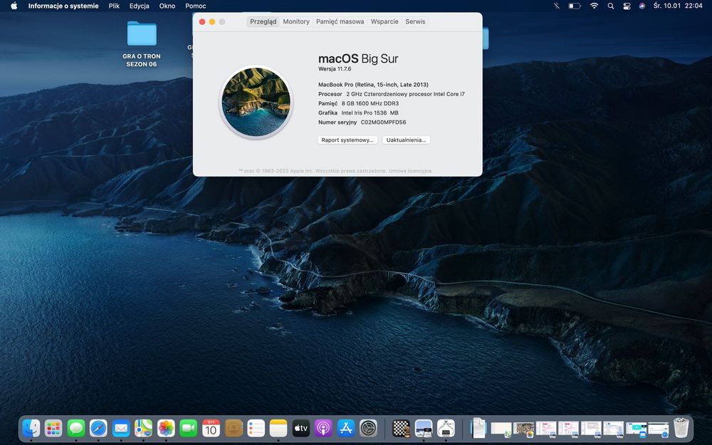 MacBook Pro retina 15' i7 8GB Intel Iris Pro 2013