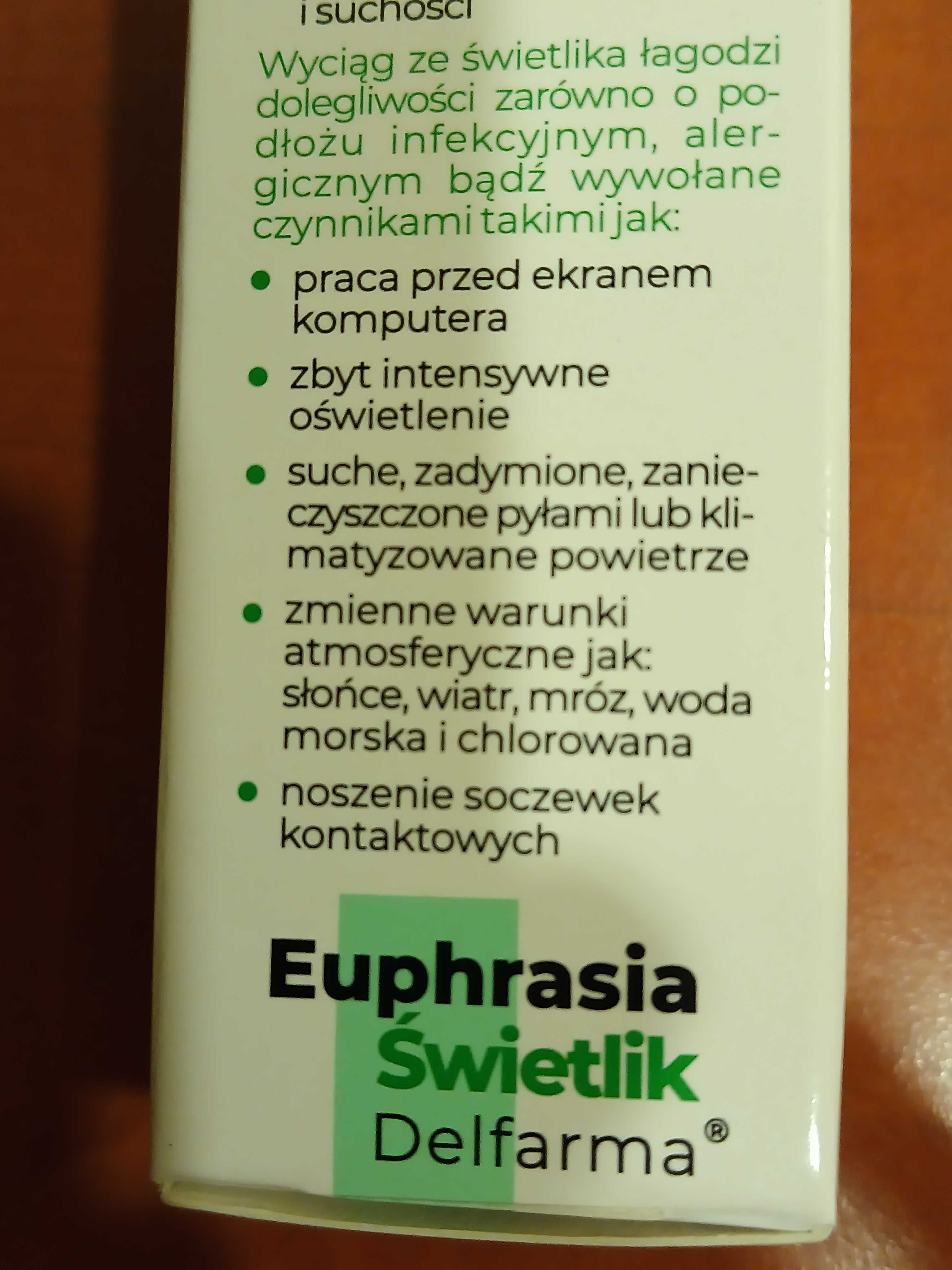 Euprasia Świetlik krople do oczu podrażnione zaczerwienione oczy 10 ml