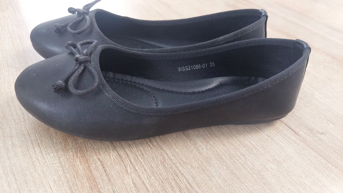 Baleriny czarne, miekkie, wygodne rozmiar 35