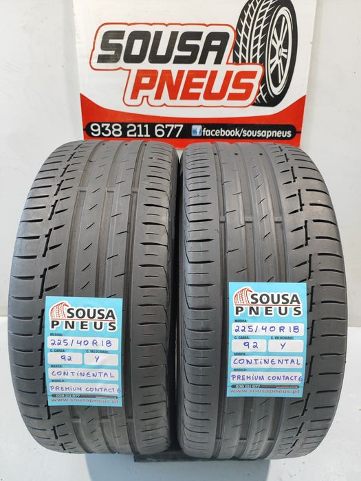 2 pneus semi novos 225-40R18 Continental Contact 6 - Oferta dos Portes