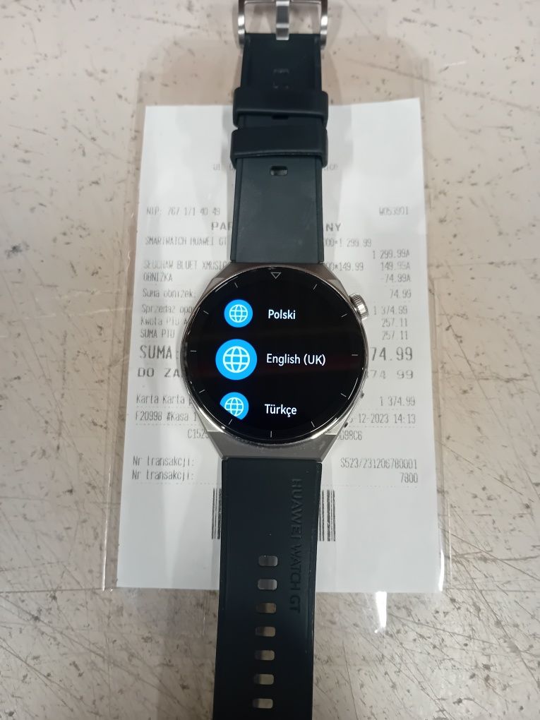 Huawei Watch gt3 Pro Sport srebrno czarny