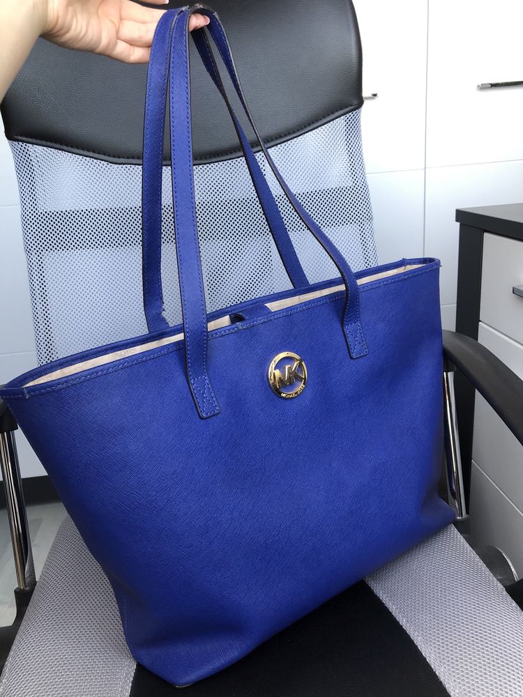 Oryginalna chabrowa shopperka Michael Kors jet set travel