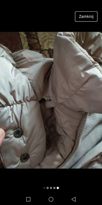 Kurtka damska zimowa marszczona beżowa rozm XL