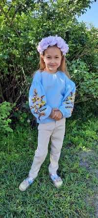 Вышиванка блузка дитяча рост 130 5-7  лет