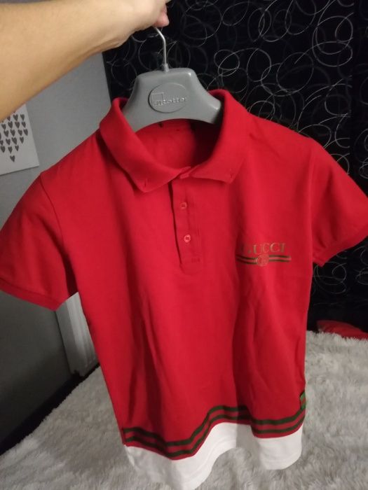 tshirt polo GUCCI M 38 czerwona śliczna