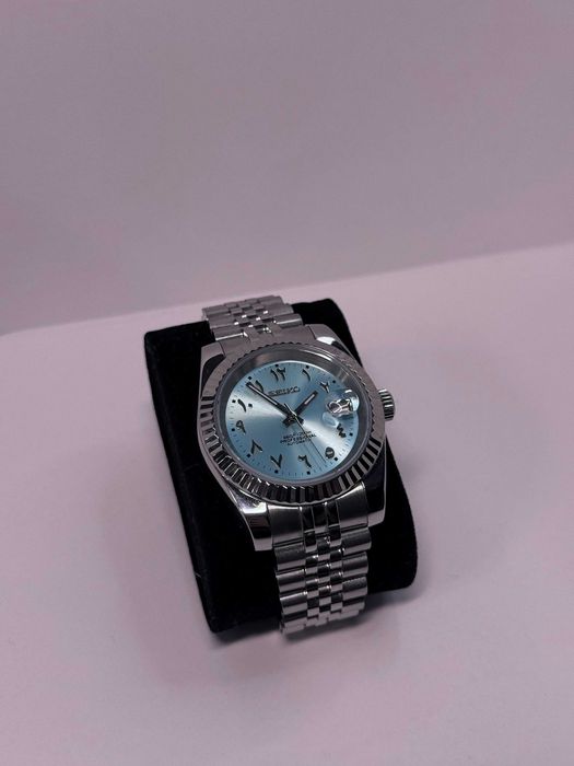 Zegarek Seiko Mod Datejust Arabic Sky Blue Custom Watch