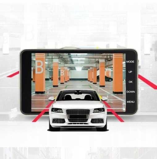 ZESTAW Kamera przód tył na szybę video rejestrator 1080p POLSKIE menu