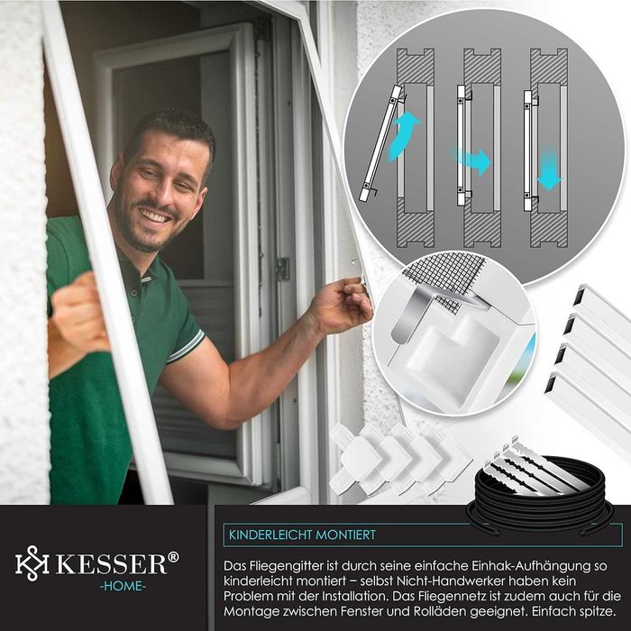 Nowa moskitiera aluminiowa 100x120 / ochrona / siatka / osłona !4580!