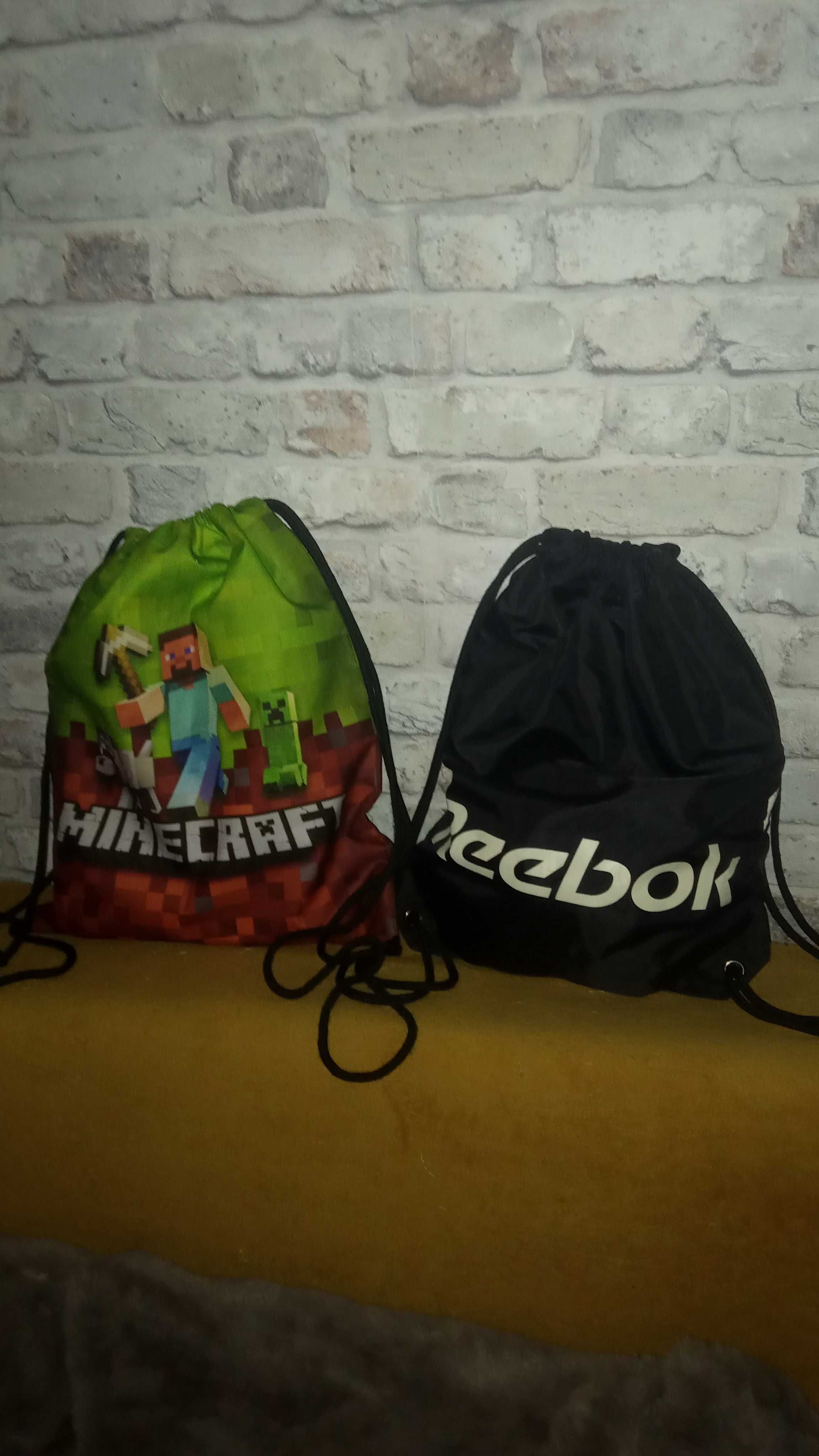 Reebok plecak,worek + nowy Minecraft