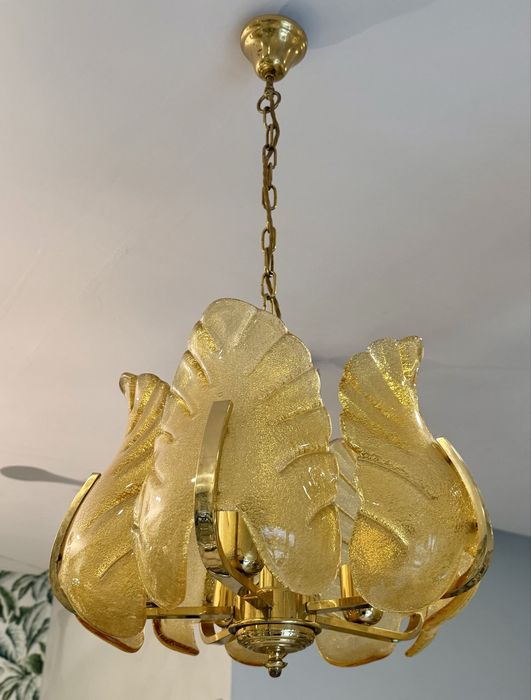 Carl Fagerlund elegancki zyrandol szklo murano 1970 Hollywood Regency