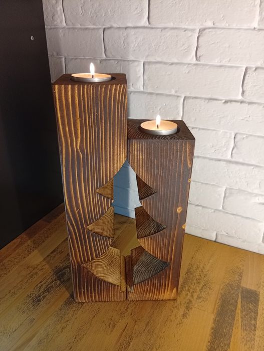 Świeczniki drewniane tealight