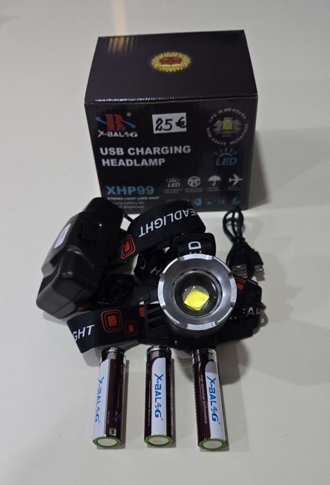 Luz de cabeça com Zoom - pesca e caça