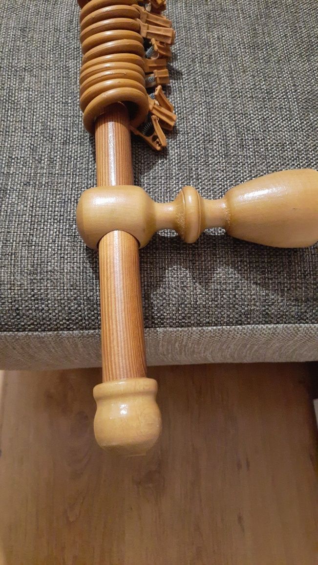 Karnisz pojedyńczy drewniany 220 cm